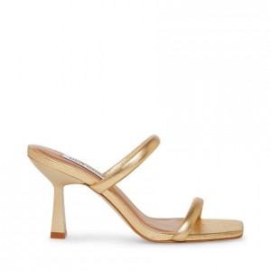 Tacones Steve Madden Joy Strappy Square Toe Mujer Dorados | 7290456-CJ