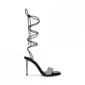 Tacones Steve Madden Karly Lace Up Strappy Mujer Negros | 6237581-OQ