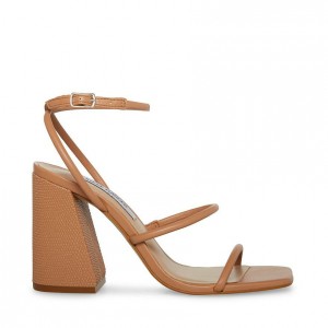 Tacones Steve Madden Kinsley Strappy Square Toe Block Mujer Marrom | 2486910-JS