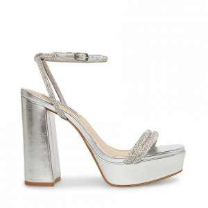 Tacones Steve Madden Lofty Mujer Plateados | 2190647-YI