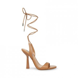 Tacones Steve Madden Michelle Leg Tie Mujer Beige | 9240785-ZP