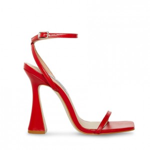Tacones Steve Madden Midnight Square Toe Strappy Mujer Rojos | 8201475-FK