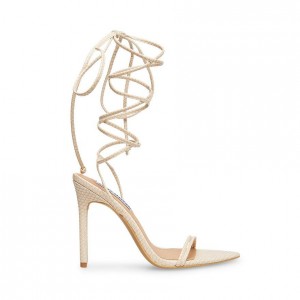 Tacones Steve Madden Premier Strappy Lace Up Mujer Beige | 5706439-QE