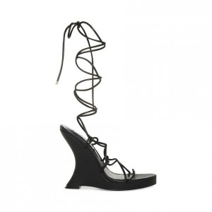 Tacones Steve Madden Rezy Strappy Lace Up Mujer Negros | 9430861-DR