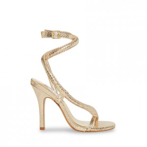 Tacones Steve Madden Scalia Strappyed Mujer Dorados Serpent | 8419235-OA