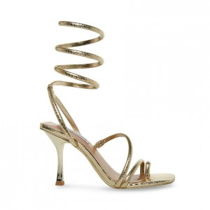 Tacones Steve Madden Shantelle Strappy Mujer Dorados Serpent | 4217360-IN
