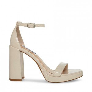 Tacones Steve Madden Susan Block Mujer Beige | 5043169-ZC