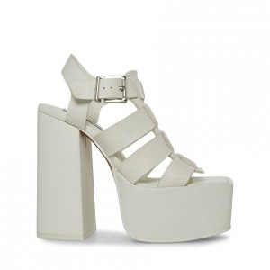 Tacones Steve Madden Tranquil Fisherman Mujer Blancos | 7829153-KG
