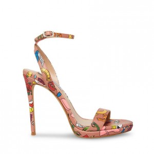 Tacones Steve Madden Wafer Strappy Mujer Marrom Multicolor | 6572431-LN