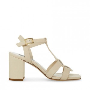 Tacones Steve Madden Waverly Square Toe Block Mujer Beige | 6975420-WF