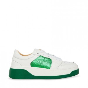 Tenis Steve Madden Joey Low Top Mujer Blancos Verdes | 1792540-TZ