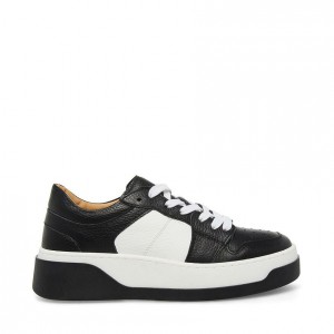 Tenis Steve Madden Joey Low Top Mujer Blancos Negros | 4852673-KB