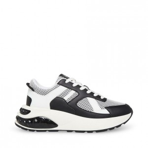 Tenis Steve Madden Logan Mujer Negros Blancos | 0489367-SN