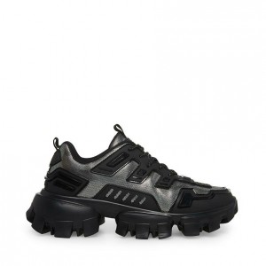 Tenis Steve Madden Ponce Chunky Sole Hombre Negros Plateados | 4356207-DI