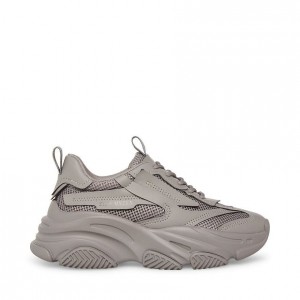 Tenis Steve Madden Possession Mujer Grises | 1475023-PT
