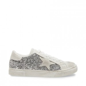 Tenis Steve Madden Rubie Glitter Mujer Plateados | 2630514-KM