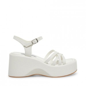 Zapatos Cuña Steve Madden Crazy 30 Strappy Mujer Blancos | 6421807-NR