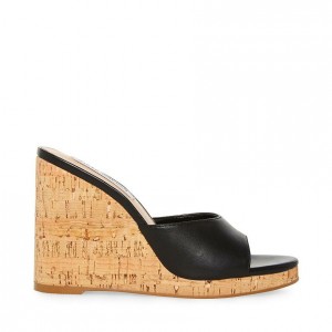 Zapatos Cuña Steve Madden Marvelous Mule Mujer Negros | 7304281-OG