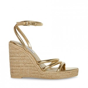 Zapatos Cuña Steve Madden Taylor Espadrille Mujer Dorados | 2846791-IB